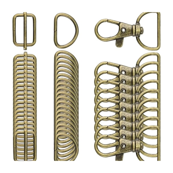 50PCS Swivels Snap Hook Metal Drings, Triglide Slide Buckles for DIY Bag Luggage