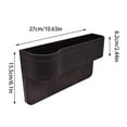 thumbnail image 2 of Leather Car Seat Organizer Multifunctional Front Seat Storage with Cup Holder for Phone Sunglasses Drink Universal Fit, 2 of 5