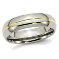 thumbnail image 1 of Bague de Mariage Plaquée Jaune en Titane 6mm pour Hommes, 1 of 6