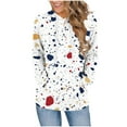thumbnail image 2 of Ounisa Women's 2025 Fall Long Sleeve Hoodie Color Polka Dots Graphic Pullover Sweatshirt Lightweight Casual Tops Blouse, 2 of 6