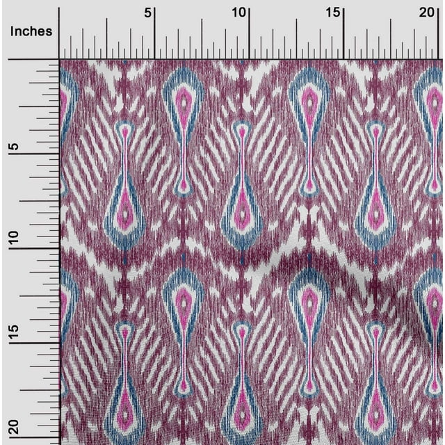 oneOone Cotton Flex Fabric Big Motif Ikat Print Fabric BTY 40 Inch Wide