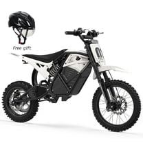 ESKUTE White Electric Dirt Bike , Mid-Drive Motor 3500W Peak, 220Nm Torque, Electric Motorcycle with 48V 23Ah Battery, 53-Mile Range, 19.8 mph, Hydraulic Nitrogen Dual Shock Absorbers