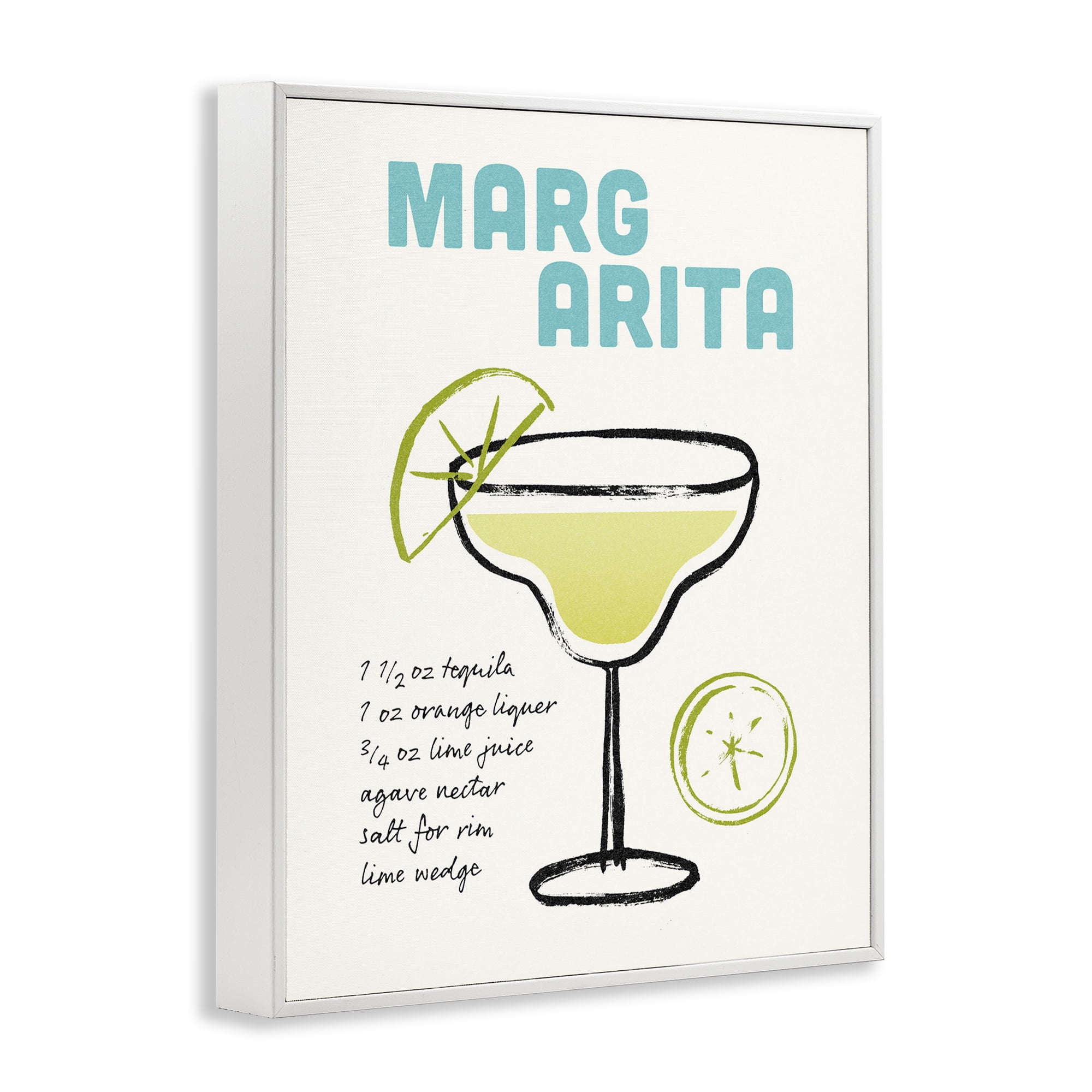 Stupell Industries Margarita Drink Recipe Food & Beverage Painting White Framed Art Print Wall Art, 16 x 20
