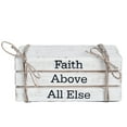 thumbnail image 3 of VHC Brands Risen Collection 4” Faith Above All Else Whitewash Faux Book Stack Figurine, 3 of 3