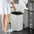 thumbnail image 6 of Holaki Curved Surface 13 Gallon 50L Kitchen Foot Pedal Operated Soft Close Trash Can - Stainless Steel Rectangular Bustbin with 30 Garbage Bags - White, 6 of 7