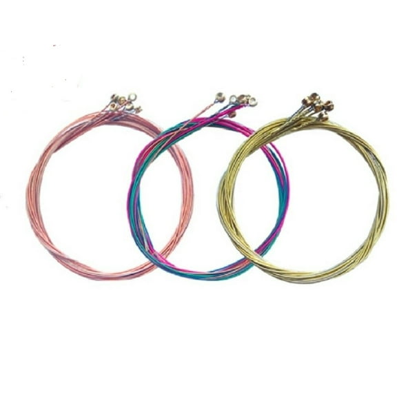 3 Sets of 6pcs Colorful Acoustic Guitar Strings – High-Tensile Steel Core Strings for Enhanced Tone, Durability & Easy Playability – Bright Colored Guitar Replacement String Set TIKA