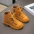 thumbnail image 7 of Sopiago Girls Boot Kids Unisex Lace Up Outdoor Autumn Winter Shoes Hiking Water Resistant Boots for Boys Brown,1.5, 7 of 7