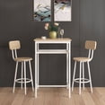 thumbnail image 2 of uhomepro 3-Piece Dining Room Bar Table Set for 2, Modern Bar Table and Chairs Set Industrial Counter Height Pub Table with 2 Wood Stools and Metal Frame, Wood, 2 of 11