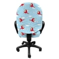 thumbnail image 3 of Cartoon Office Chair Slipcover, Helicopters Pattern Hand Drawn Aviation Themed Doodles in Sky, Protective Stretch Decorative Fabric Cover, Standard Size, Pale Blue Yellow Ruby, by Ambesonne, 3 of 5
