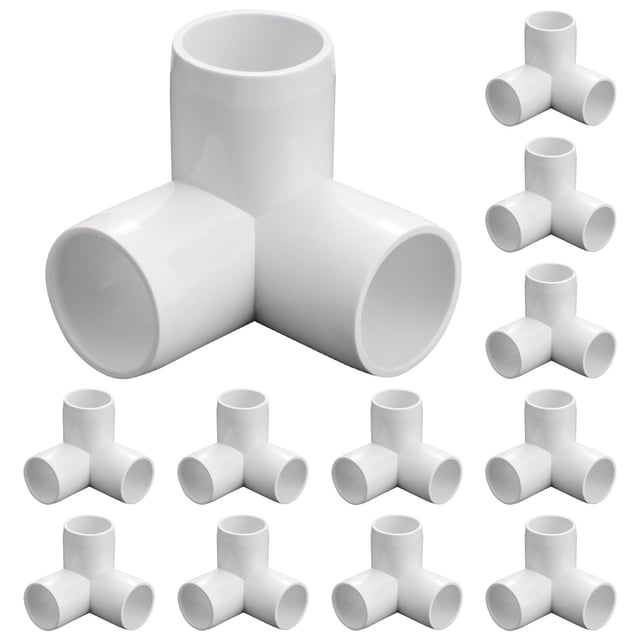 Accesorios de PVC de 3 vías, 1 pulgada, aptos para muebles, paquete de 12 unidades