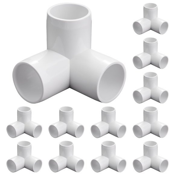Accesorios de PVC de 3 vías, 1 pulgada, aptos para muebles, paquete de 12 unidades