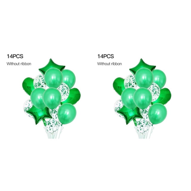 Billuyoard 14 unidades/juego de globos de fiesta, vacaciones, bodas, fiestas de cumpleaños, globos decorativos de papel de aluminio, verde verde 2piezas Billuyoard CBP140044
