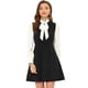 thumbnail image 1 of Vestido de oficina elegante con volantes en contraste Allegra K Negro XS, 1 of 4