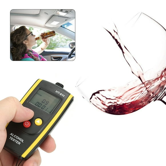 Digital Alcohol Tester Breath Alcohol Tester Alcohol Breathalyzer Alcohol Breath Tester Alcohol Testing Breathalyzer HT-611 Breath Alcohol Tester High Resolution LCD Display Non