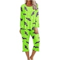 thumbnail image 2 of Ensembles pour Femmes Vêtements Pyjama d'Halloween pour Femmes à Imprimé Col Rond Manches Longues Deux Pièces Confortable Ensemble de Pyjama de Maison Ensemble de Sport Femmes Ensemble 2 Pcs Ensembles en Liquidation, 2 of 5