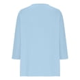 thumbnail image 5 of CCRFTGI 3/4 Length Sleeve Shirts for Child Girls Size 6 Cute Solid Raglan T-Shirt Holiday V-Neck Button Shirts Casual Fall Spring Outfit Light Blue 3-4 Years, 5 of 5