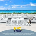 thumbnail image 3 of RADIATA 8 Pieces White Aluminum Patio Furniture Set Outdoor Furniture Sectional with Side Tables All Weather Aluminum Frame Conversation Set Aluminum Set for Porch Balcony Poolside, 3 of 9