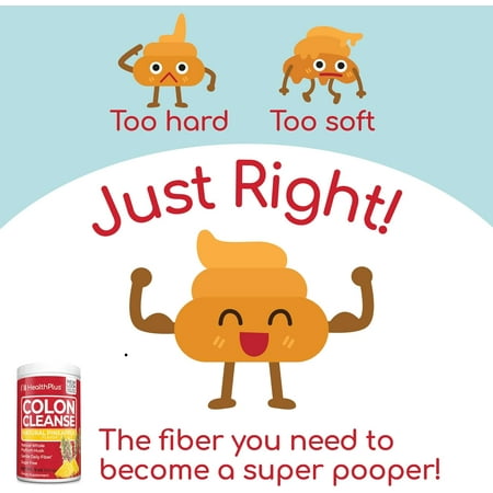 Health Plus Colon Cleanse Digestive Support | No Artificial Flavors | Daily Fiber for Toxin Elimination To Reduce Bloating | Psyllium Husk | Pineapple Flavor | 9 Ounces, 36 Servings
