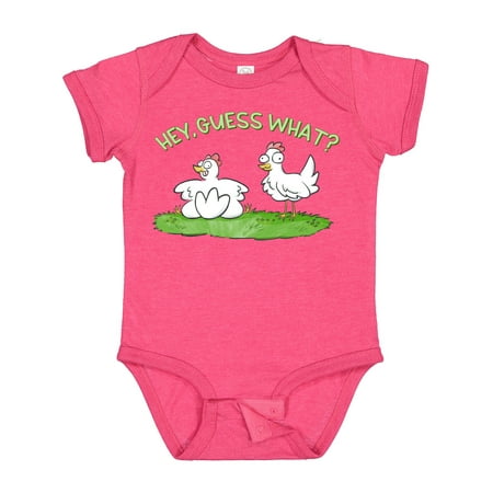 

Inktastic Hey Guess What Chicken Butt Gift Baby Boy or Baby Girl Bodysuit
