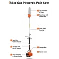 thumbnail image 3 of Gas Powered Pole Saw – 43cc 2-Stroke Engine, 12 Inch Chainsaw, Extendable to 9.5FT, Lightweight Pruner, Anti-Vibration Handle, Perfect for Tree Trimming, Branch and Limb Removal – Orange, 3 of 8