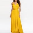 thumbnail image 2 of CIENVNSTG Women Sexy Sleeveless V-Neck Maxi Dress Evening Long Prom A-Line Dress Spaghetti Strap Wedding Cocktail Maxi Gown Yellow XL, 2 of 6