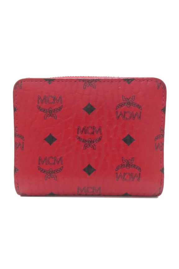 Pre-Owned MCM logo bifold wallet in PVC for women (Good)