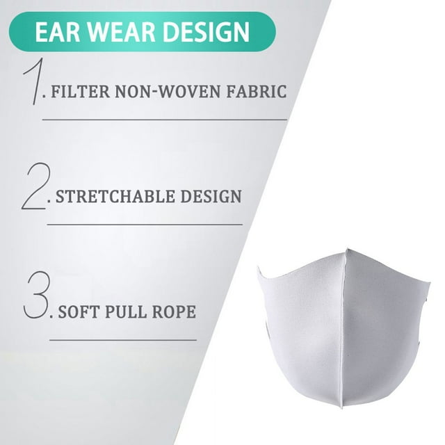 4Pcs Washable Breathable Dust Mask Sun Care Beauty Breathable Anti-Saliva Mask