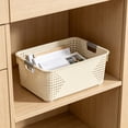 thumbnail image 5 of Stackable Plastic Storage Bin With Handles Open Top Closet Drawer Container Box White M Size 11.8x8.2 Inch, 5 of 6