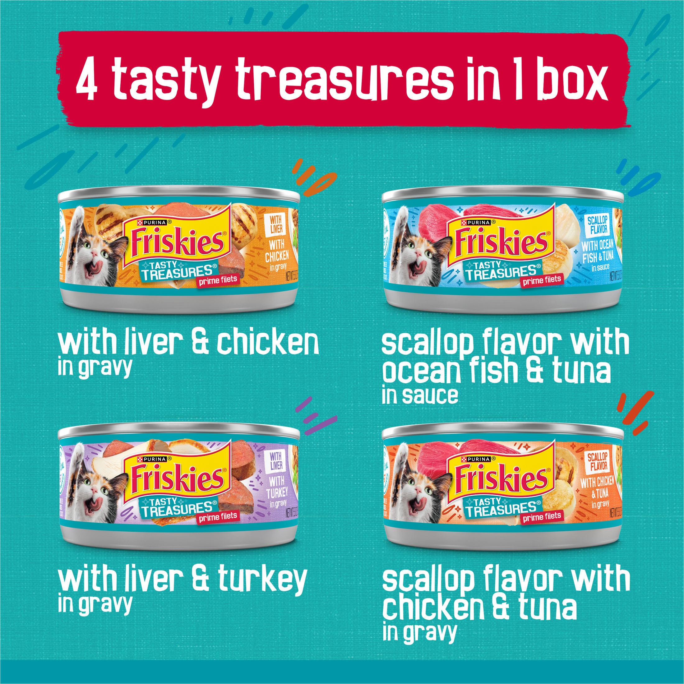 Purina Friskies Tasty Treasures Wet Cat Food Variety Pack, 24 Cans photo 4