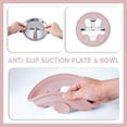 thumbnail image 5 of 7 Pieces 304 Stainless Steel Baby & Toddler Feeding Set - Suction Divided Plates, Bowls, Silicone & Stainless Spoon Fork,Pocket Bib Unbreakable, Dishwasher Safe Kids Dinnerware Essentials (Pink), 5 of 14