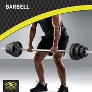 Athletic Works 100LB Black Cast Iron Standard Weight Plate Sets, Used as Both Dumbbell and Barbell,1-inch Holes Fit Standard Sized Bar