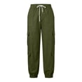 thumbnail image 7 of Endives Cargo Pants For Women Baggy Wide Leg Pant High Waisted Joggers Athletic Trousers Cuffed Pants With Pockets Army Green, 7 of 7