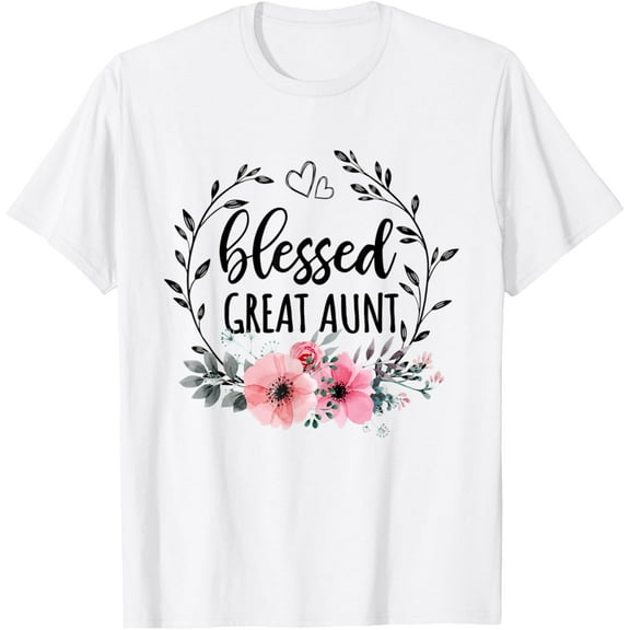 Blessed Great Aunt Shirt for Women Floral Decor Mothers Day T-Shirt Shirts