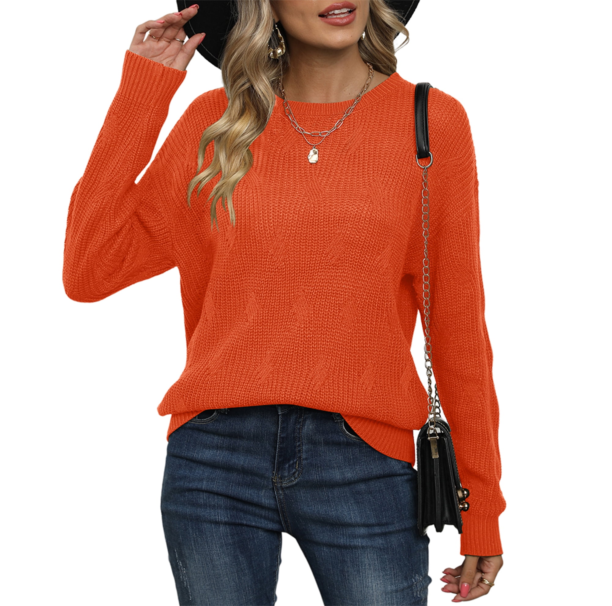 Uvplove Women's Fall Lightweight Sweater Knit Casual Pullovers Sweaters ...