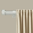 thumbnail image 2 of Ridicili 5/8 Inch Adjustable Double Drapery Curtain Rod Set with Rhombic Cylinder Finials, 5/8 Inch Front and 1/2 Inch Back Double Window Drapery Rod, 48"-84", Pewter, 2 of 6