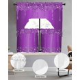 thumbnail image 2 of Modern Purple Swag Kitchen Curtains Sets for Windows 24 Inch Length, Abstract Diamond Luxury Gradient Short Window Curtain Panels Swags Valances and Tiers 3 Piece Set for Cafe/Dining Room, 2 of 5