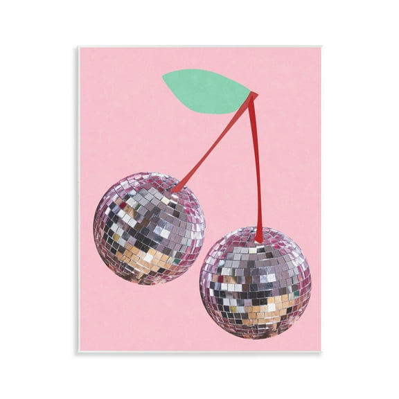 Stupell Industries Disco Ball Cherries Novelty & Humor Painting Unframed Art Print Wall Art, 11 x 14