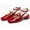 red, variant on Women's thick soled low heel closed toe high heels, wedding party dress shoes