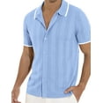 thumbnail image 3 of Iceglad Men's Casual Button Down Shirt Short Sleeve Vintage Clothes Knit Polo Shirts Summer Beach Shirts, 3 of 12