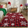thumbnail image 4 of Bleum Cade Christmas Snowflake 3x5 Area Rugs for Living Room,Non Slip Washable Rugs,Red Buffalo Plaid Rugs for Bedroom,Low Pile Carpet for Dinning Room,Christmas Decorations, 4 of 8