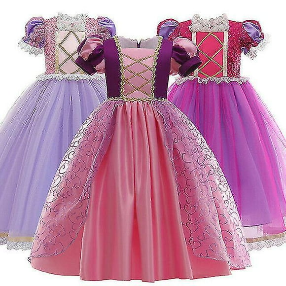 Kids Girls Princess Costume Fairytale Dress Up Sofia Rapunzel Party A