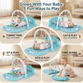 thumbnail image 2 of SIMANLI 3-in-1 Baby Play Mat and Activity Gym with Tummy Time & Kick & Play Piano for Infant, Blue, 2 of 5