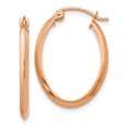 thumbnail image 1 of Beautiful 14k Rose Gold Polished Oval Tube Earrings, 1 of 2