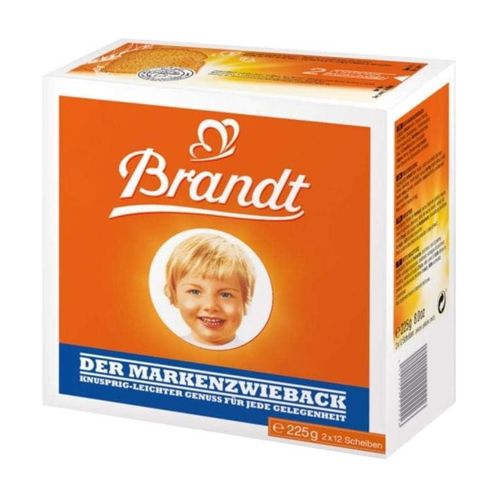 Brandt Zwieback Rusk ,Sweetened Crispy Bread,Perfect for Teething Children ,Enjoy With Sweet or Savory toppings,8 oz, 3 Pack