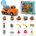 thumbnail image 1 of Kids DIY Assembled Magnetic Engineering Truck Toy Sound Light Inertial Toy Set (Random Color) Mixer truck_17PCS, 1 of 5