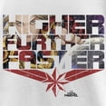 thumbnail image 2 of Girl's Marvel Captain Marvel Higher Comic Scenes Graphic Tee White Small, 2 of 4