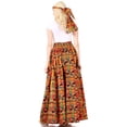 thumbnail image 2 of Sakkas Asma Convertible Traditional Wax Print Adjustable Strap Maxi Skirt | Dress - 74-orange - One Size, 2 of 5