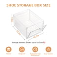thumbnail image 5 of Large Shoe Boxes storage Clear Plastic Stackable，Drop Front Shoe Box with Clear Door, Shoe Rack For Sneaker Display,Fit up to US Size12（12Pack）, 5 of 6
