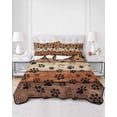 thumbnail image 3 of Quilts Full Size, Burnt Orange Dog Paws Soft Comforter Bedding Set for Bed, Farmhouse Vintage Modern Brown Wood Lightweight Quilted Bedspread with Pillow Cover(2 Pieces) for All Season, 78x90 Inch, 3 of 6