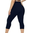 thumbnail image 4 of Chbgutlmr Workout Leggings for Women Plus Size Capris High Waisted Yoga Pants Skinny Cropped Gym Trousers, 4 of 7
